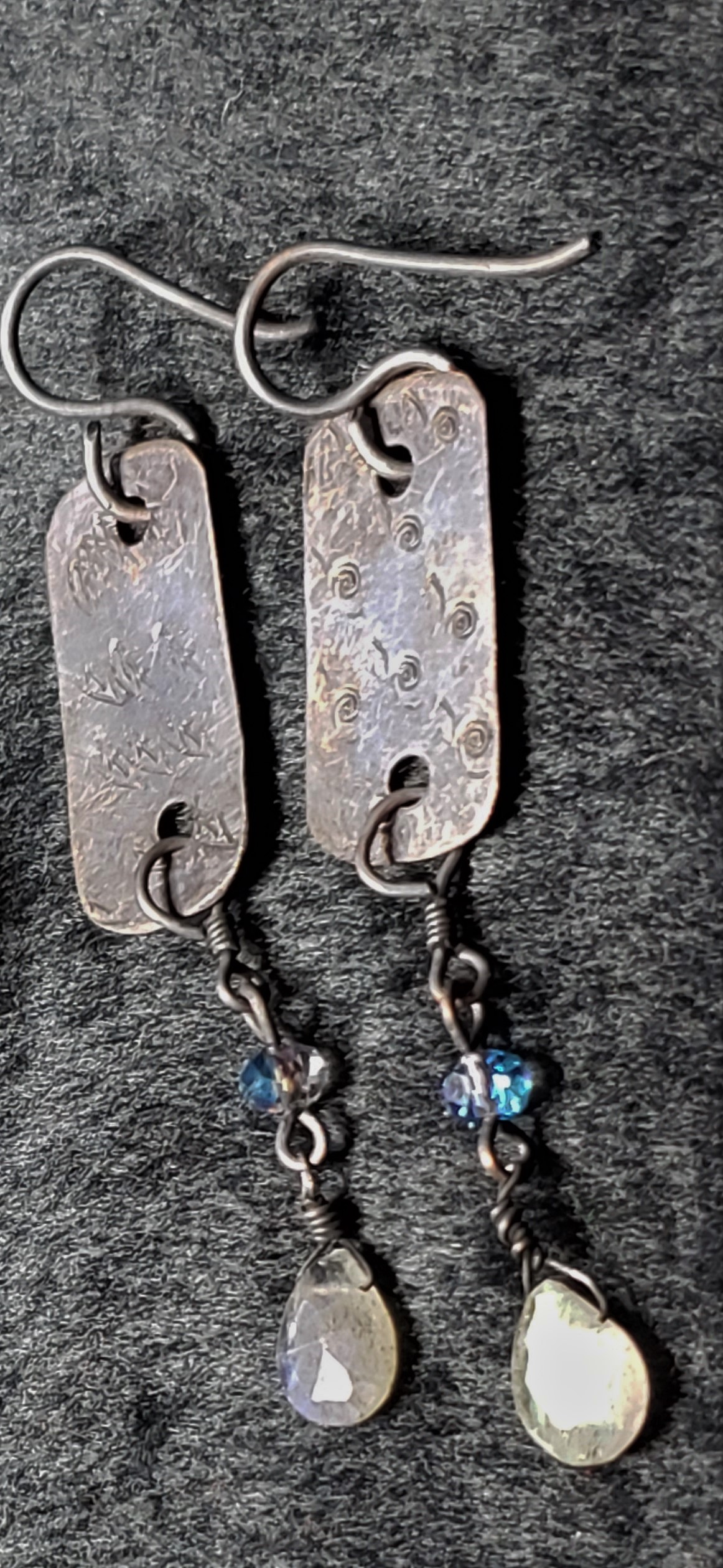 Labradorite Copper Sheet dangle Earrings