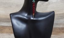 crystal beads long wire copper earring