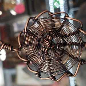 Wire Wrapped Copper Pendant "The Small Summer Hat"