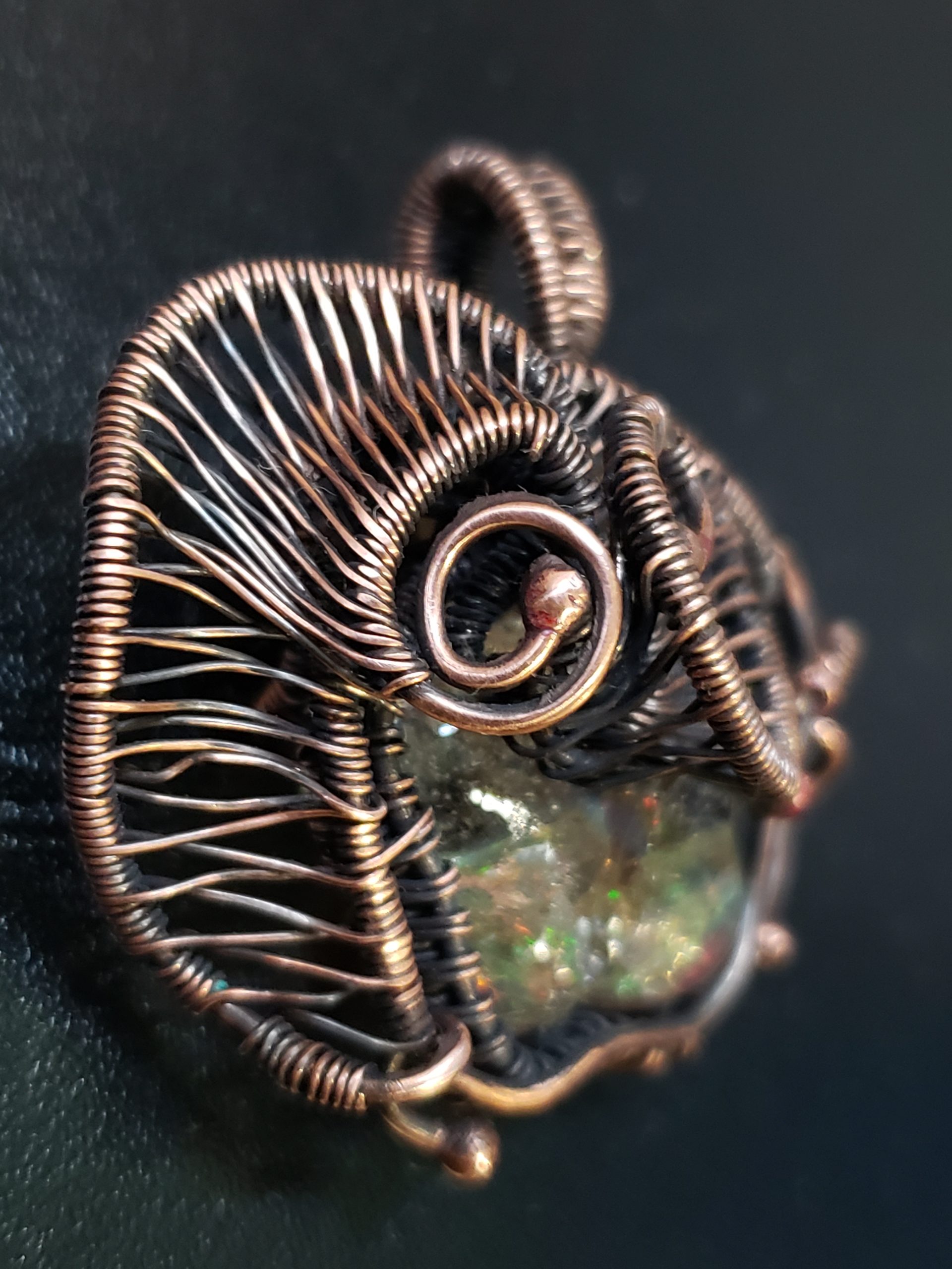 Wire wrapped Vial Opal Pendant - Image 2
