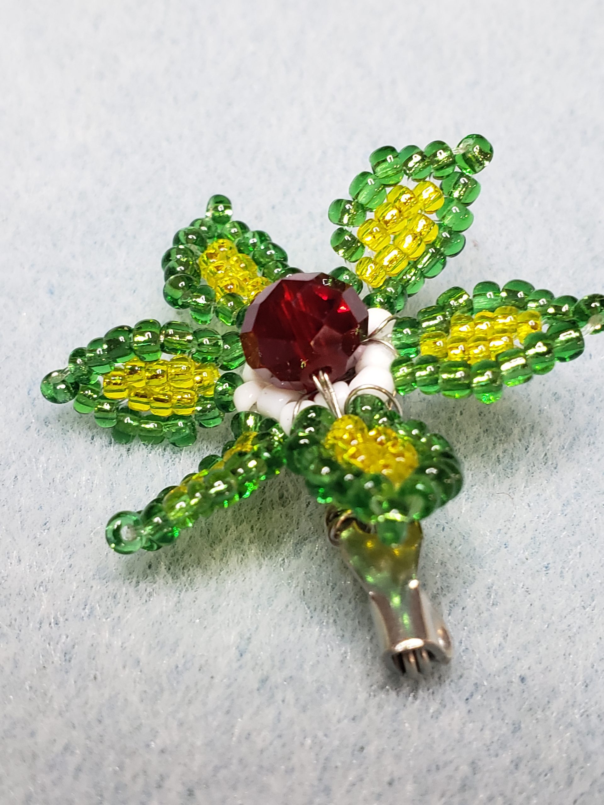 Flower Brooch | 3D Seedbeads Flower Brooch - Image 2