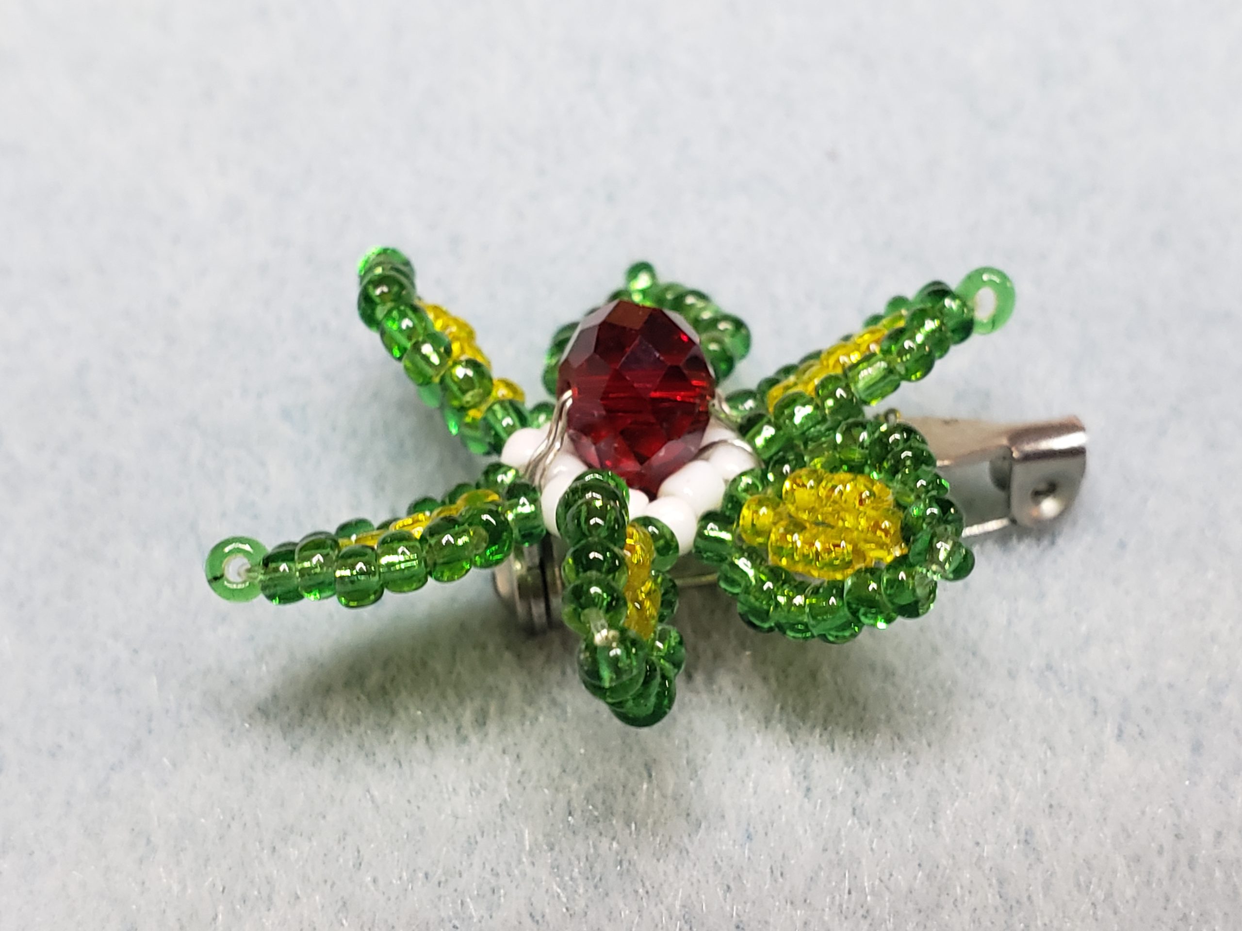 Flower Brooch | 3D Seedbeads Flower Brooch - Image 3