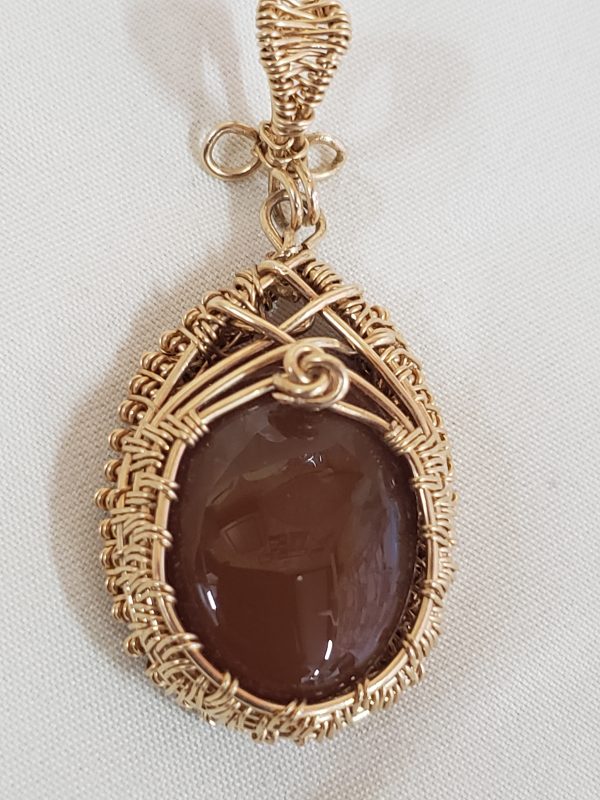 Handcrafted Mexican Fire Opal Wire-Wrapped Pendant - Image 10