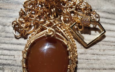 Handcrafted Mexican Fire Opal Wire-Wrapped Pendant