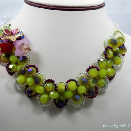 Beautifully Beaded Sinox Crystals and Flowers Necklace