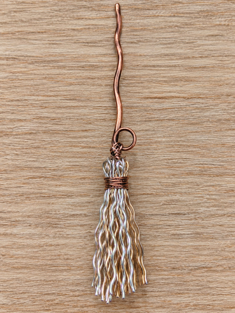 Broom Copper Pendant with single broom's stick