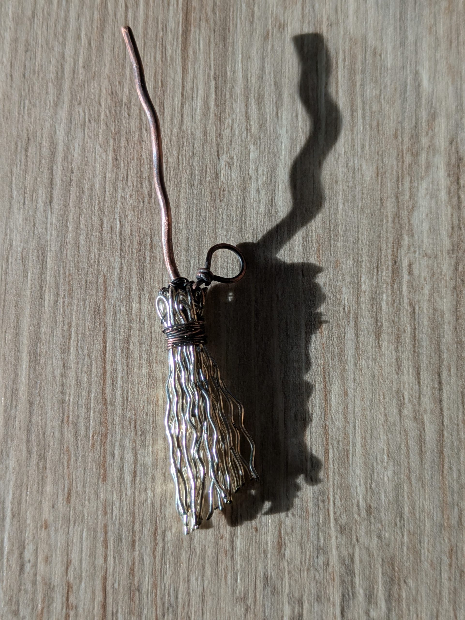 Halloween Witch’s Broom Wire Pendant