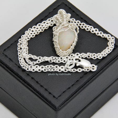 Natural Opal Sterling Silver Pendant