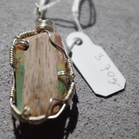 Natural Opal and Wood Pendant