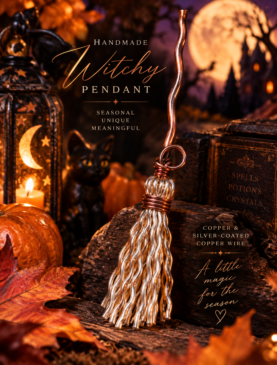 Handmade Witch’s Broom Pendant